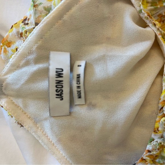 Jason Wu Yellow Silk Floral Halter Dress - Picture 8 of 9